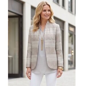 NWT Chico’s Neutral Sequin Texture Jacket